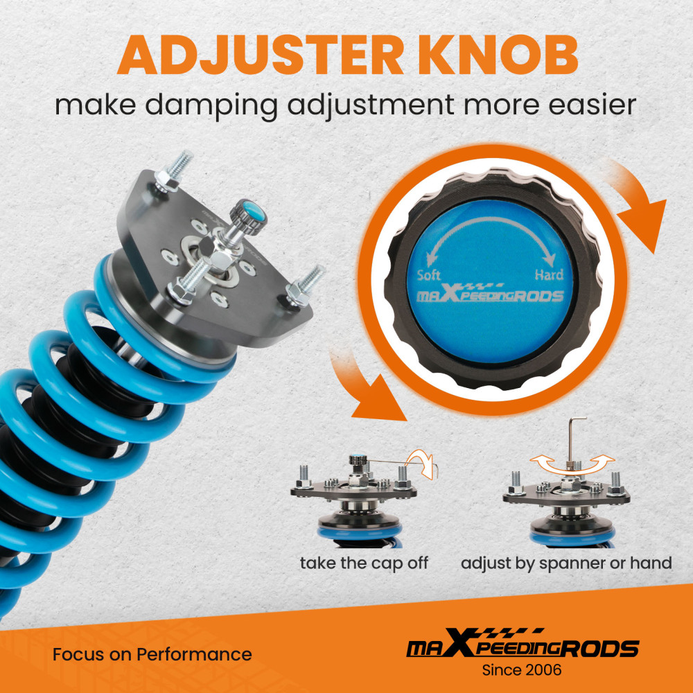 Compatible for Subaru Impreza WRX GDA GDB 24 Way Full Adjustable Coilover Struts Assembly lowering kit