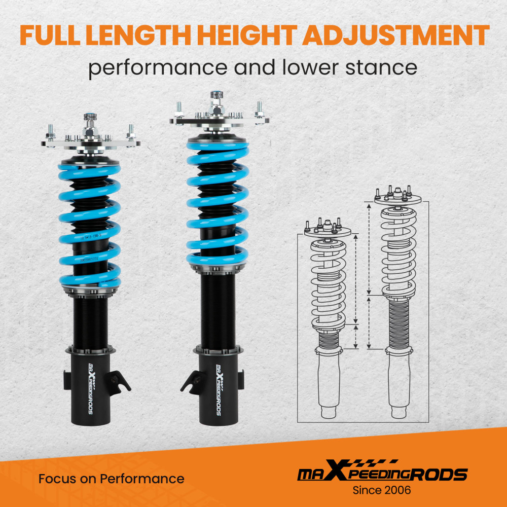 Compatible for Subaru Impreza WRX GDA GDB 24 Way Full Adjustable Coilover Struts Assembly lowering kit