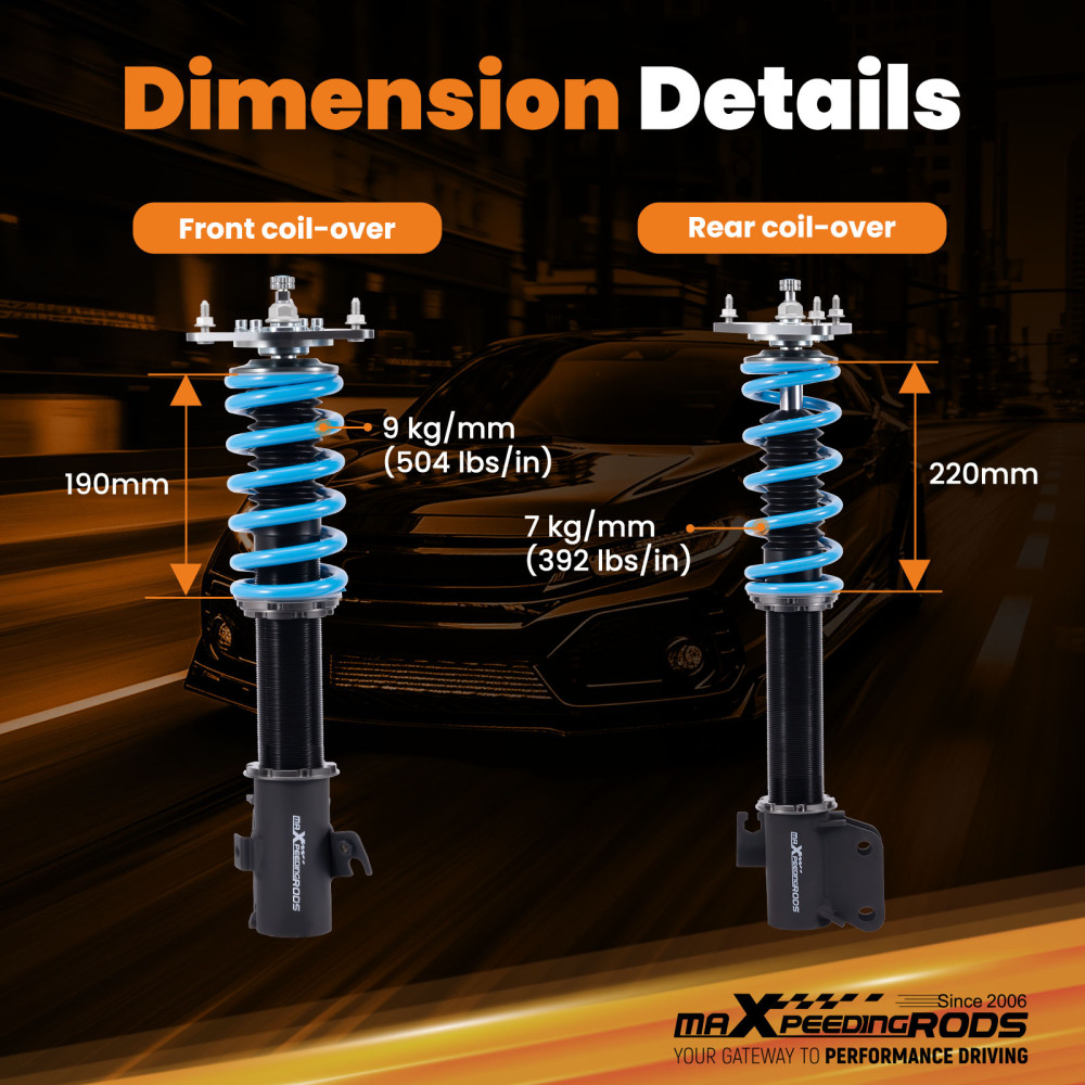 MaXpeedingrods 24 Step Adjustable Coilovers compatible for Subaru Impreza WRX STI GDF 05-07