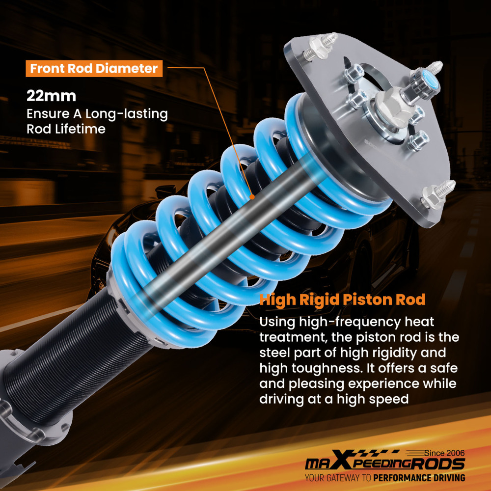 MaXpeedingrods 24 Step Adjustable Coilovers compatible for Subaru Impreza WRX STI GDF 05-07