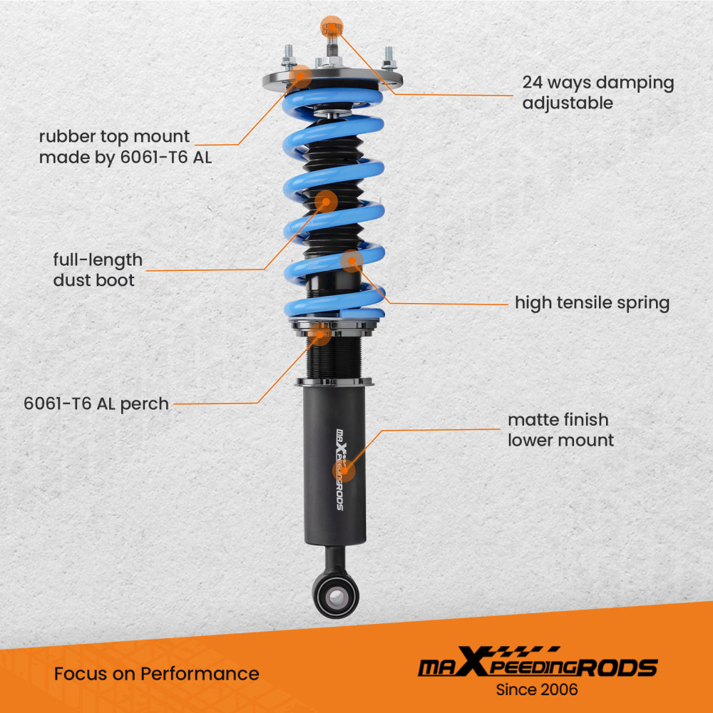 MaXpeedingrods Street Coilovers 24 Ways Damper Shocks Kit For TOYOT compatible for SUPRA 87-92 lowering kit