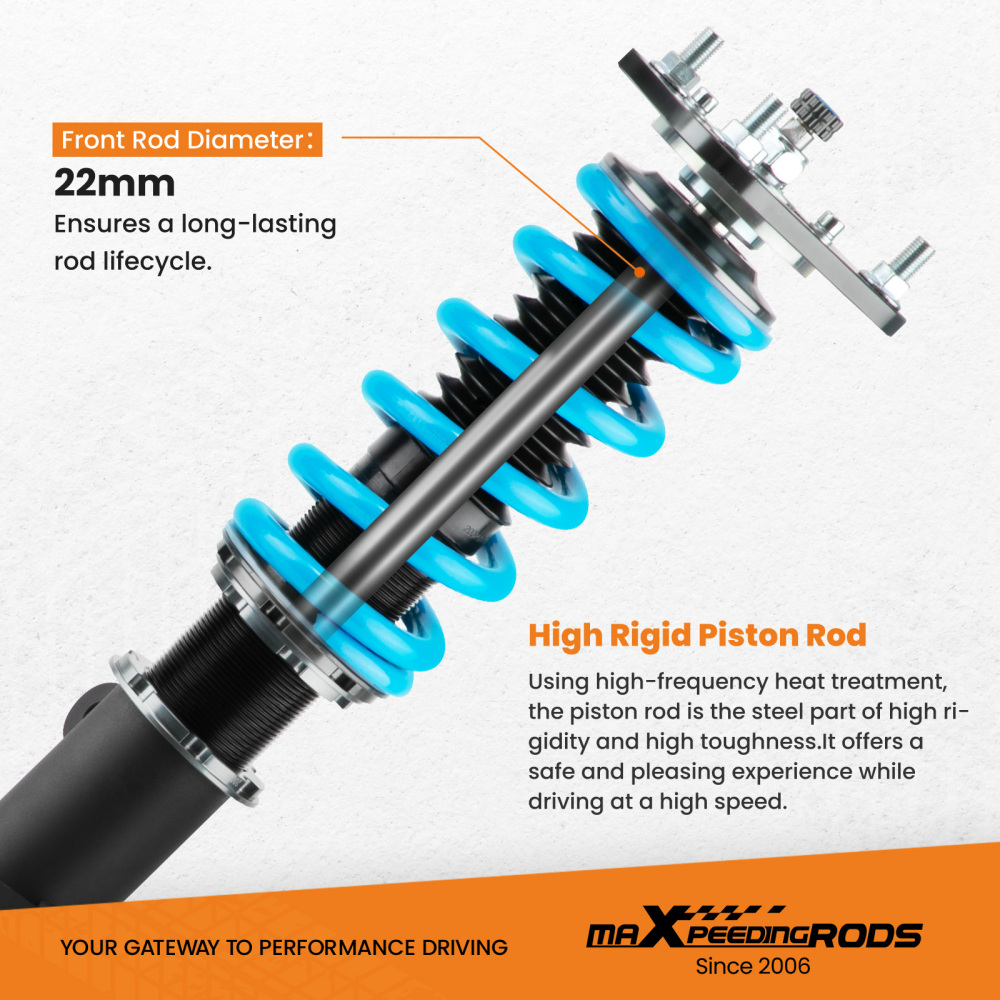 MaXpeedingrods COT6 Coilovers 24 Way Damper Suspension compatible for Scion tC 2005-2010 lowering kit