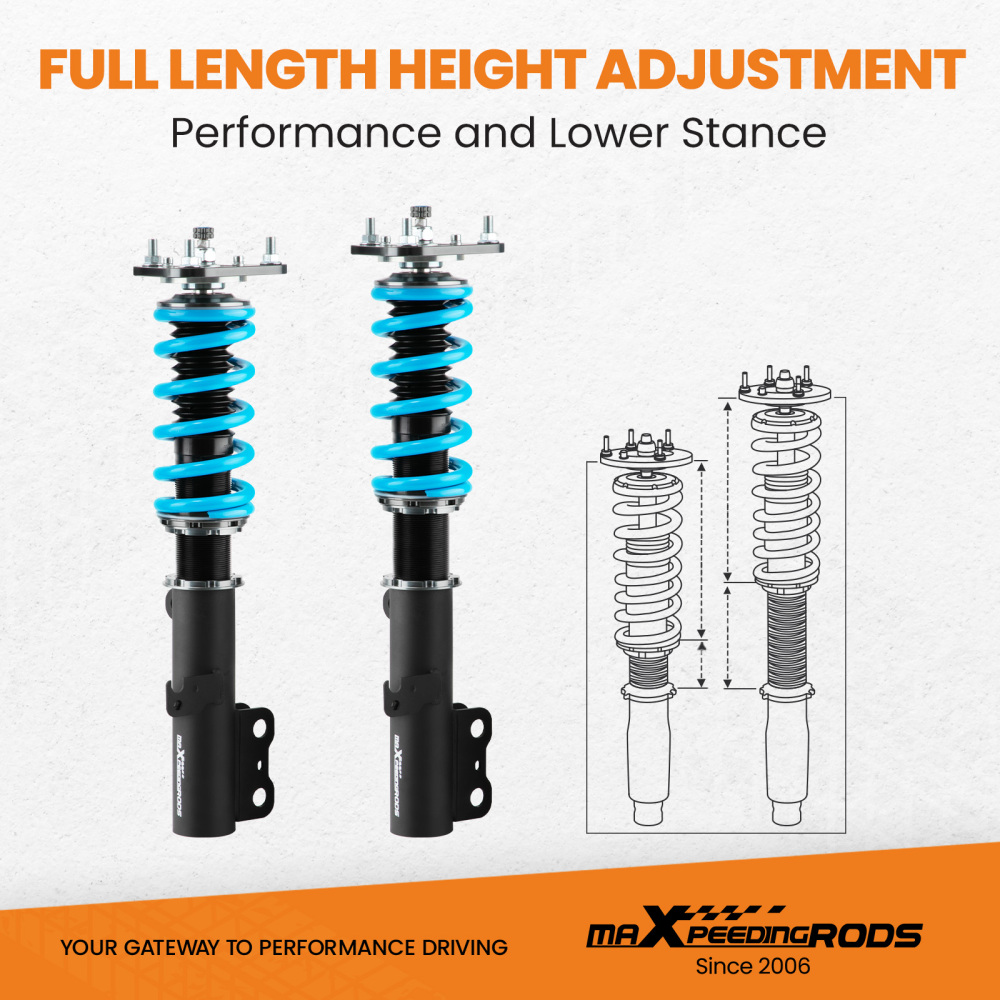 MaXpeedingrods COT6 Coilovers 24 Way Damper Suspension compatible for Scion tC 2005-2010 lowering kit