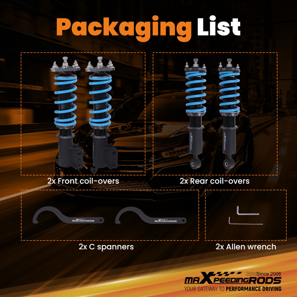 MaXpeedingrods T6 Coilovers Adjustable Suspension Kit compatible for Toyota Starlet 91-99
