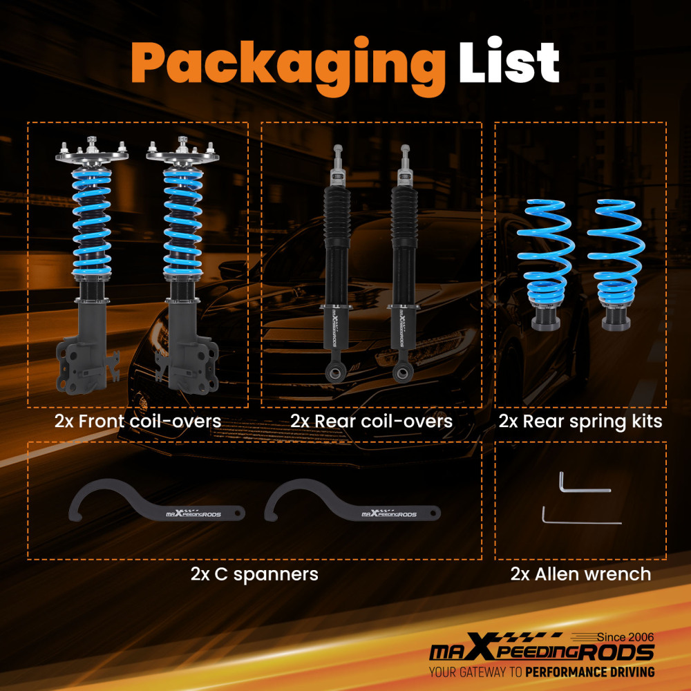 MaXpeedingrods T6 Adjustable Coilover Shocks Kit compatible for Toyota CH-R CHR AX10 18-22