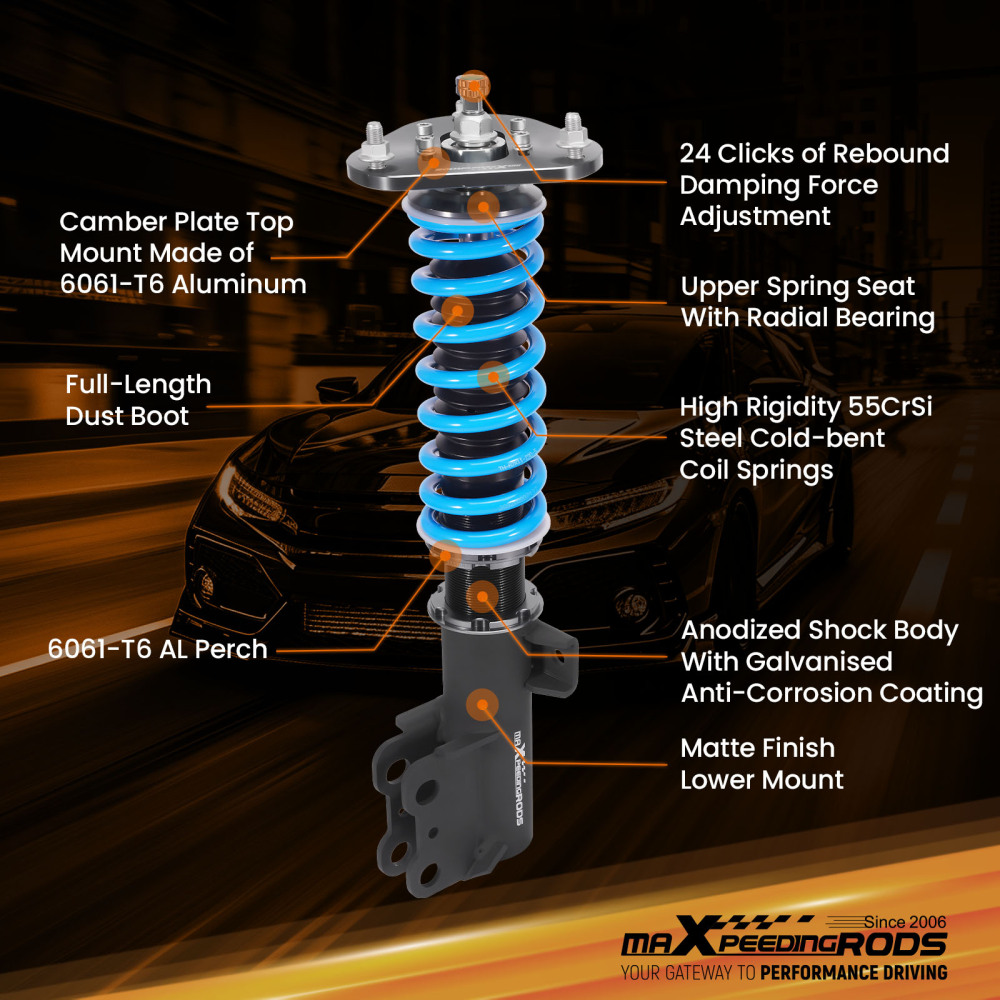 MaXpeedingrods T6 Adjustable Coilover Shocks Kit compatible for Toyota CH-R CHR AX10 18-22