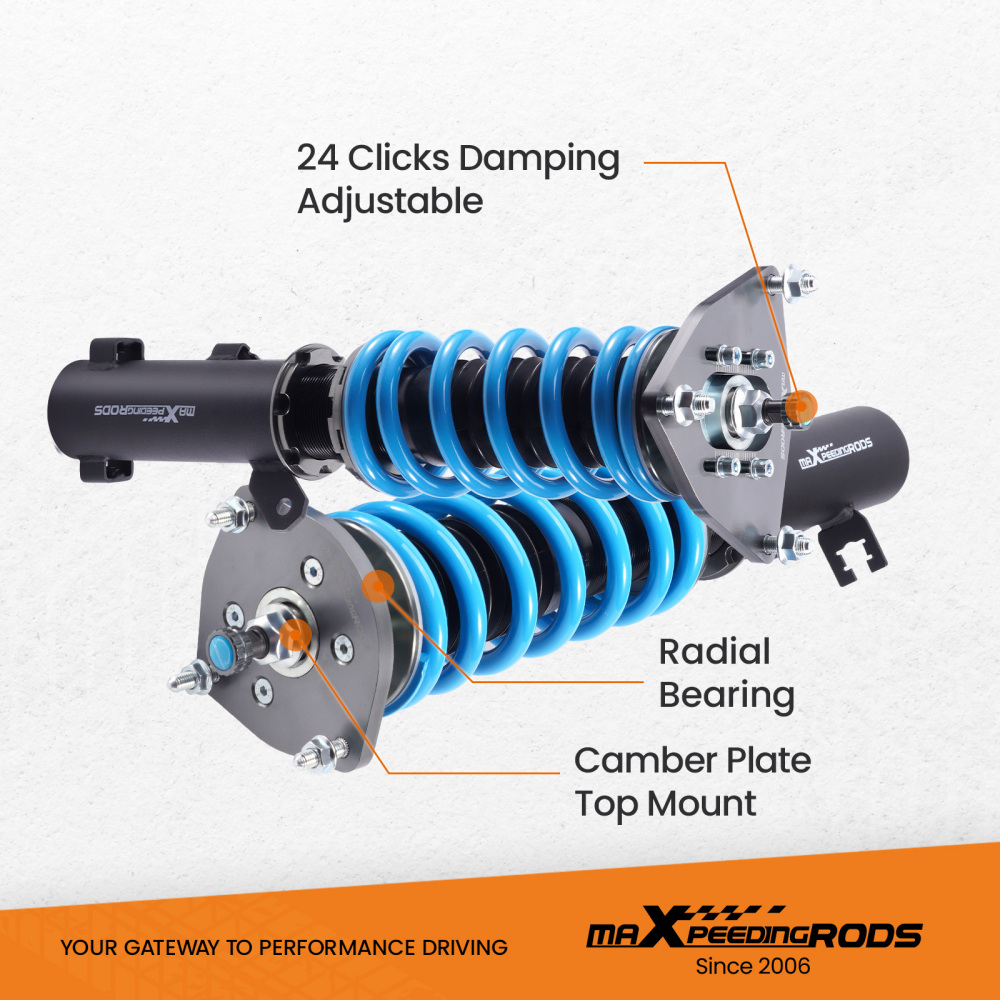 MaXpeedingrods T6 Coilovers Suspension compatible for Hyundai Tiburon 03-08 Adj. Damper