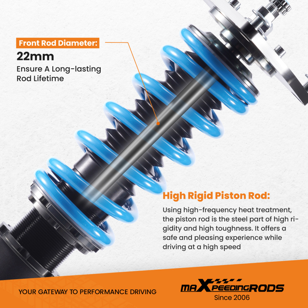 MaXpeedingrods T6 Coilovers Suspension compatible for Hyundai Tiburon 03-08 Adj. Damper