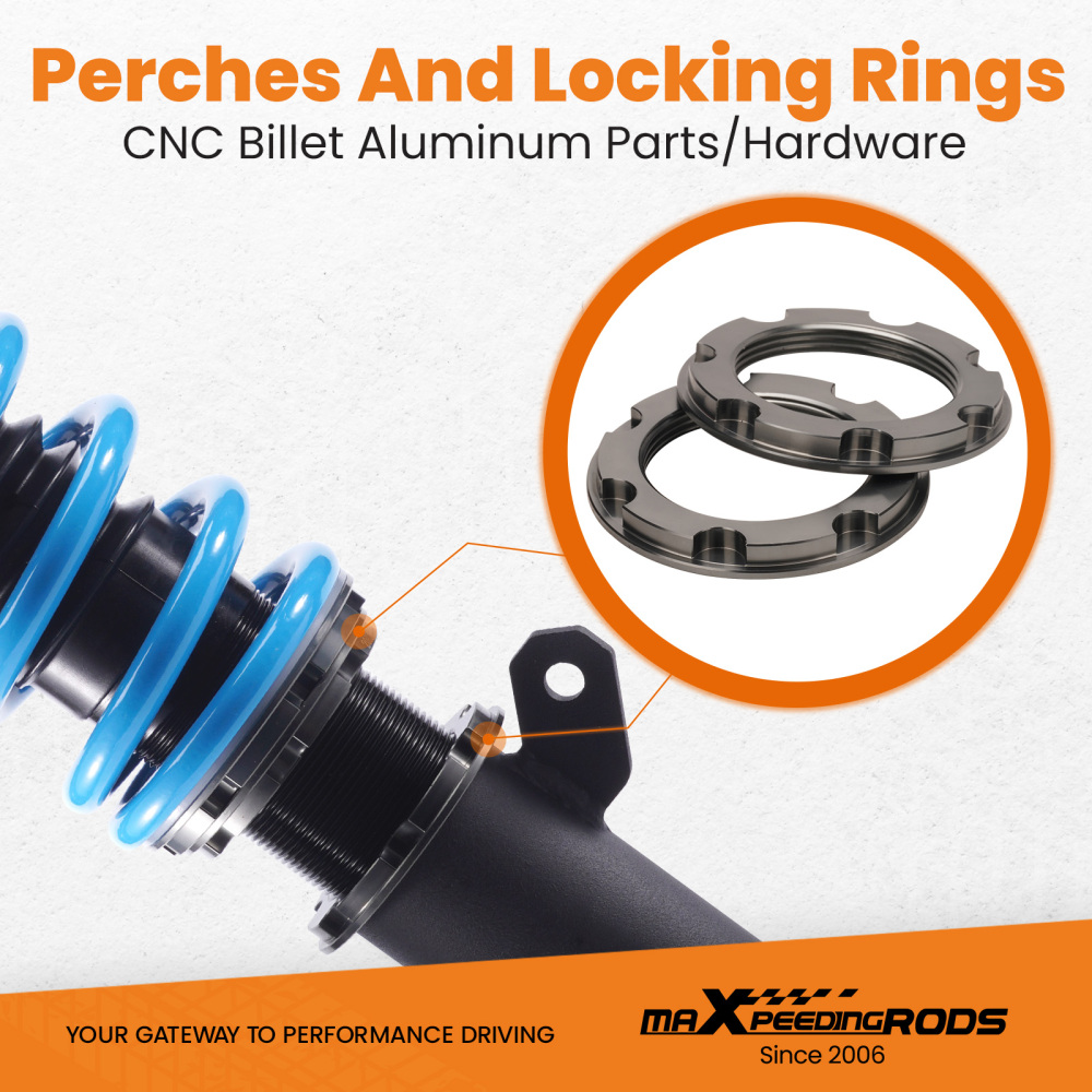 MaXpeedingrods T6 Coilovers Suspension compatible for Hyundai Tiburon 03-08 Adj. Damper