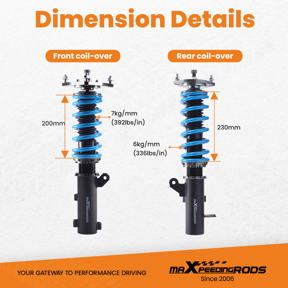 MaXpeedingrods Coilovers compatible for Hyundai Tiburon 2nd. Gen 03-08 24 Ways Adj. Damper Lowering Kit