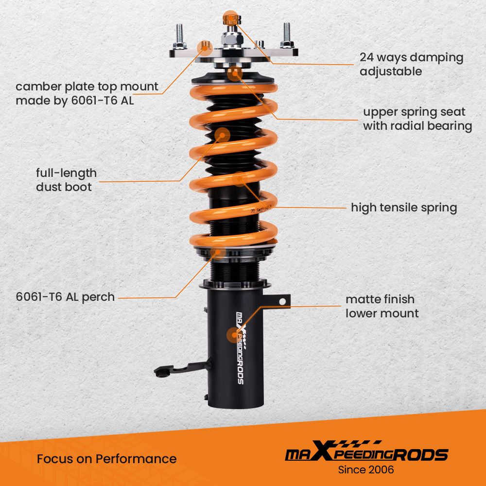 COT6 STREET ADJUSTABLE COILOVER SUSPENSION compatible for COROLLA E90 E100 E110 AE92 88-99 lowering kit