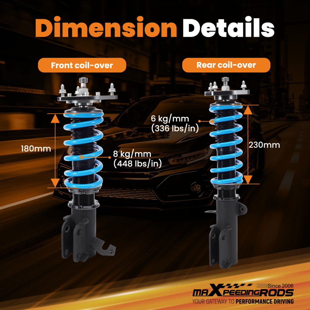 Upgrade Racing Coilover Kit compatibile per Toyota Corolla E90 E100 E110 87-00 Ammortizzator