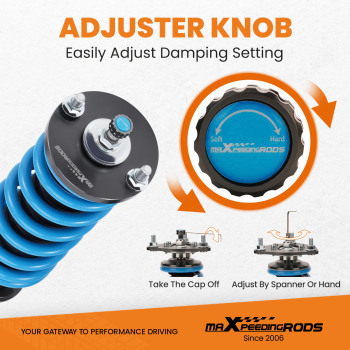 Compatible for Acura TSX CL9 04-08 MaXpeedingrods 24 Way Coilovers Lowering Suspension Kit 