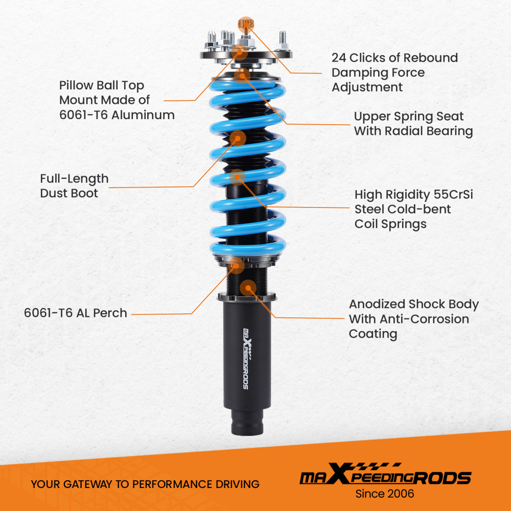 Coilovers Suspension Kit compatible for Honda Accord CL7CL9 2003-2008