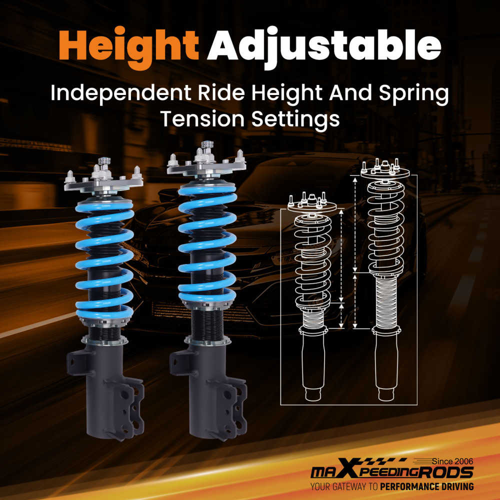 MaXpeedingrods T6 24 Level Coilovers Lowering Kit compatible for Hyundai Veloster 2012-2017