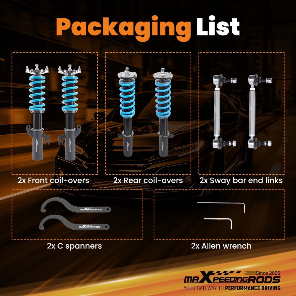 Damper Adjustable Coilover Springs Lowering Kit compatible for Toyota Venza compatible for FWD AV10 09-15