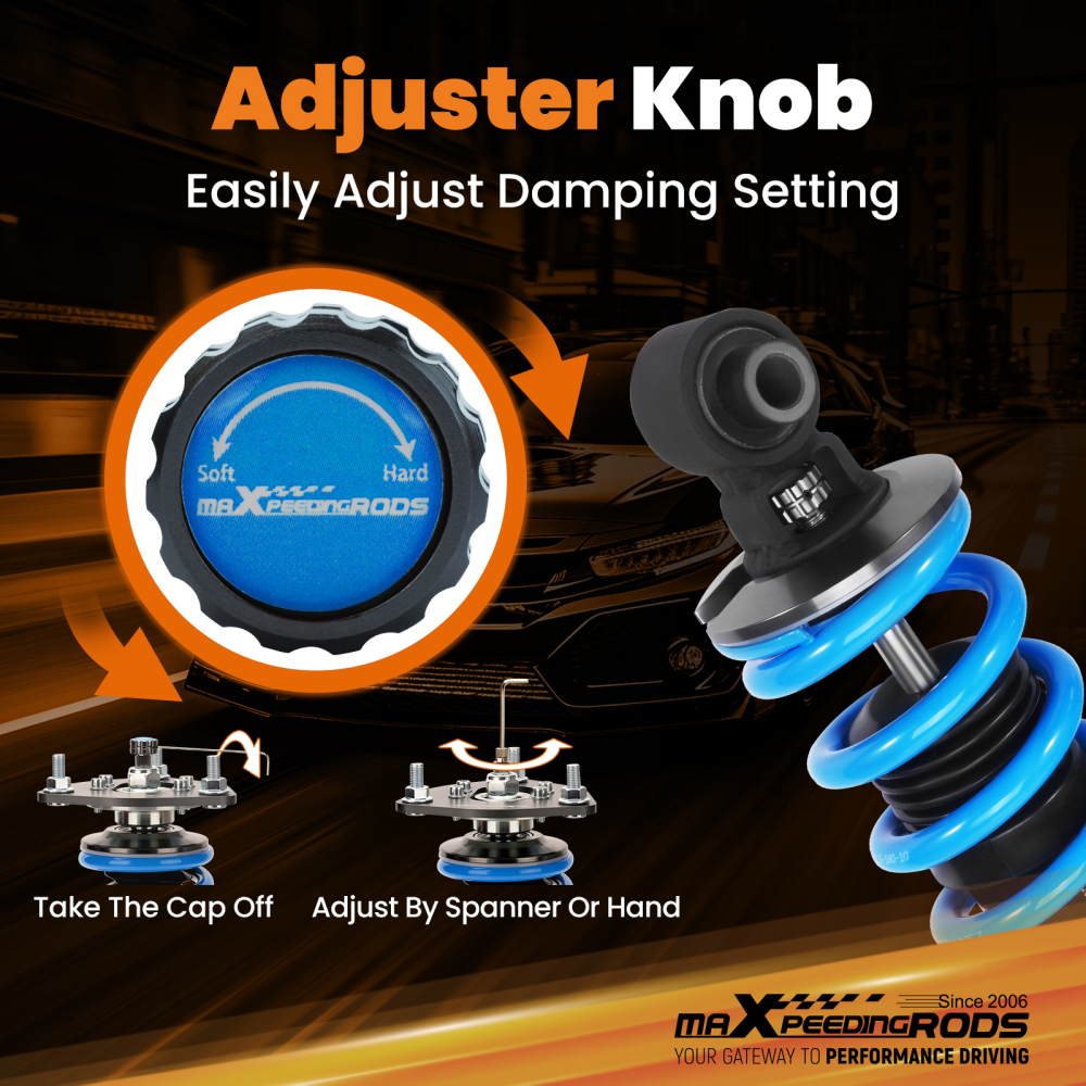 MaXpeedingrods T6 Adjustable Coilovers Shocks Kit compatible for Dodge Viper 1992-1995