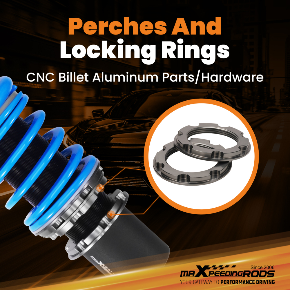 MaXpeedingrods T6 Adjustable Coilovers Shocks Kit compatible for Dodge Viper 1992-1995