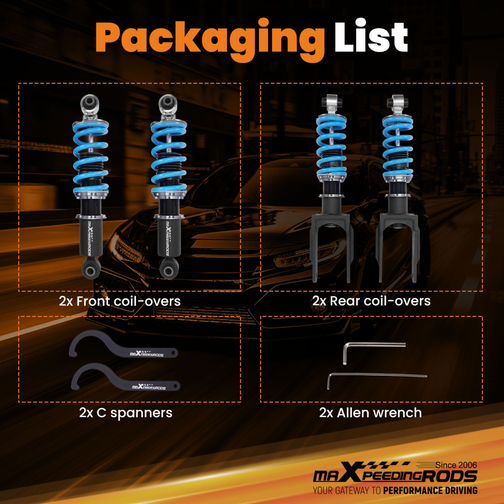 MaXpeedingrods T6 Coilovers Suspension Lowering Kit compatible for Dodge Viper 1996-2002