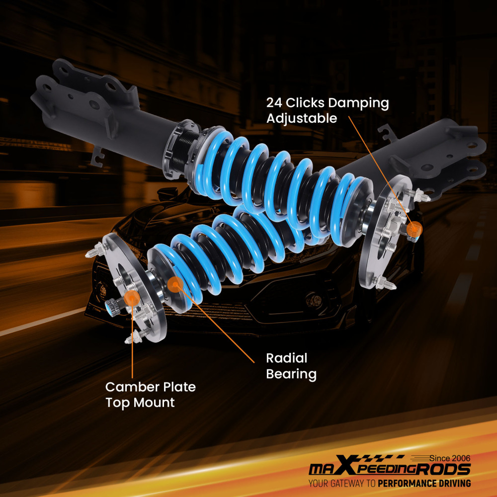 Coilovers 24 Way Damper Lowering Kit compatible for Chevrolet Volt 2016-2019 Shock Absorber