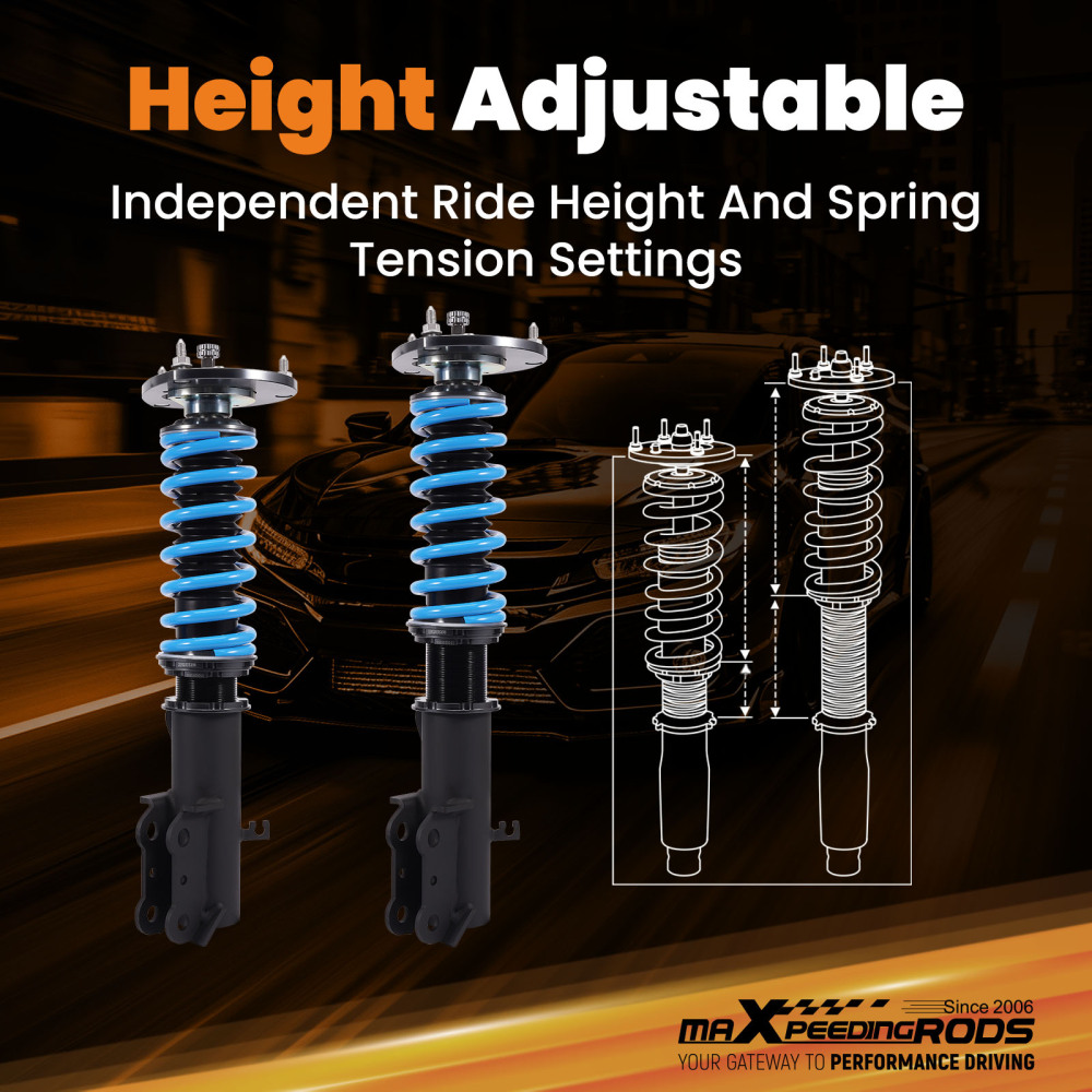 Coilovers 24 Way Damper Lowering Kit compatible for Chevrolet Volt 2016-2019 Shock Absorber