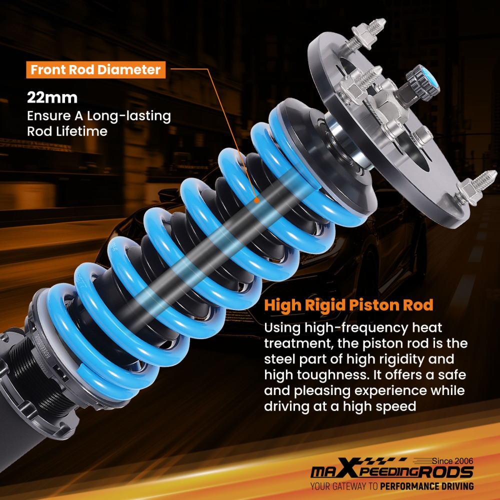 Coilovers 24 Way Damper Lowering Kit compatible for Chevrolet Volt 2016-2019 Shock Absorber