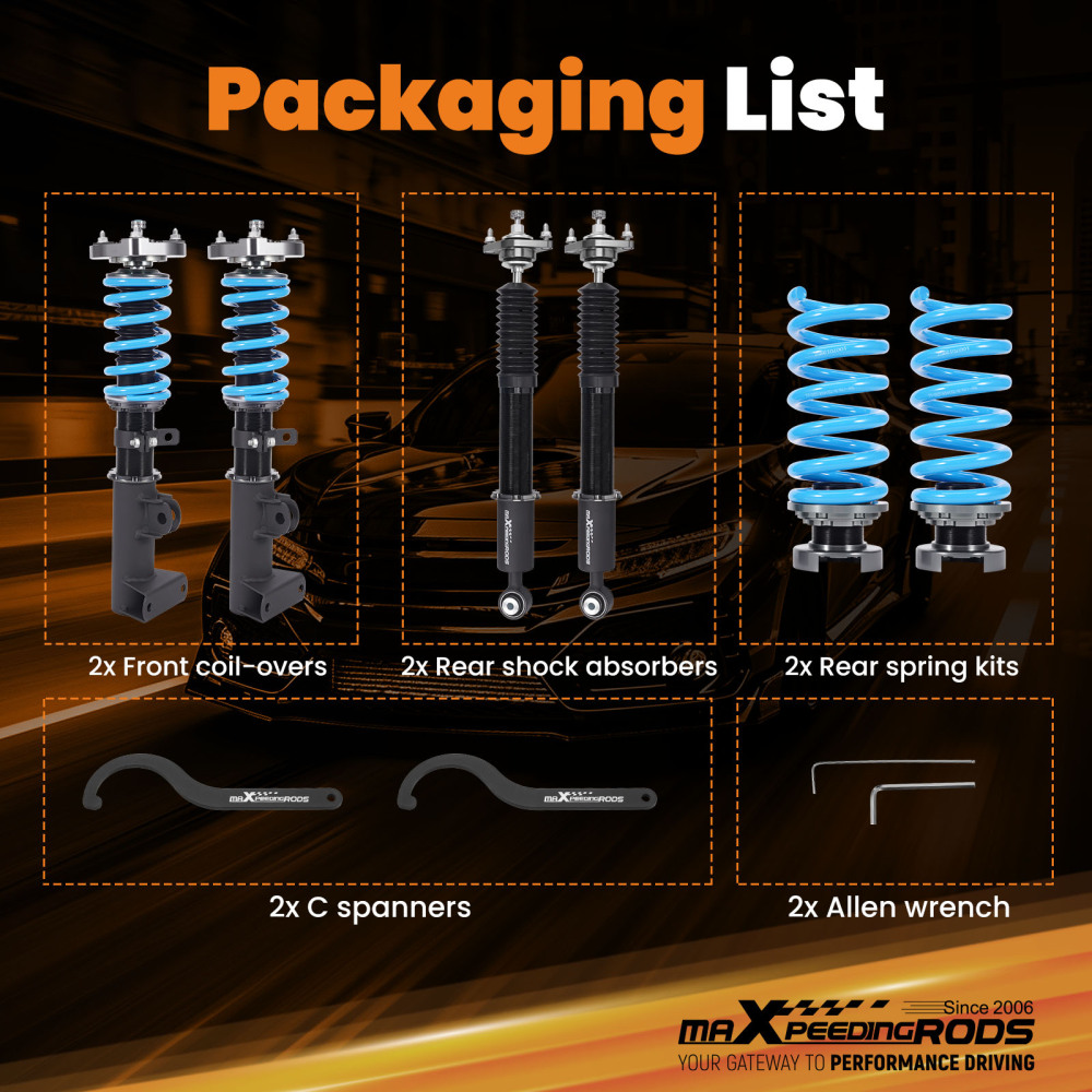 Maxpeedingrods T6 Coilovers Shock compatible for Mercedes-Benz W204 C180 C200 C220 C300 RWD