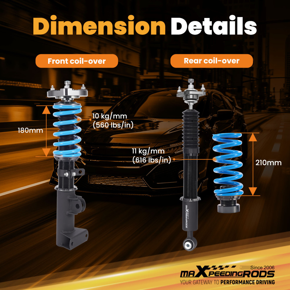 Maxpeedingrods T6 Coilovers Shock compatible for Mercedes-Benz W204 C180 C200 C220 C300 RWD