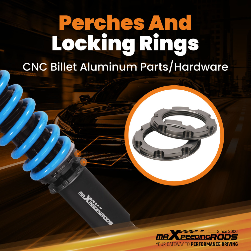 Coilovers 24 Way Adjustable Lowering Kit compatible for Mercedes Benz C-Class W205 4Matic