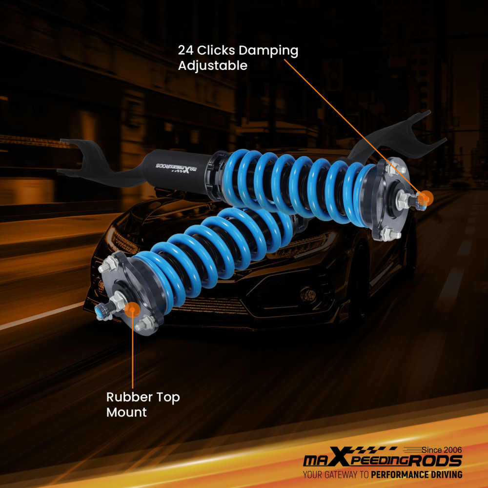 Coilovers 24 Way Adjustable Lowering Kit compatible for Mercedes Benz C-Class W205 4Matic