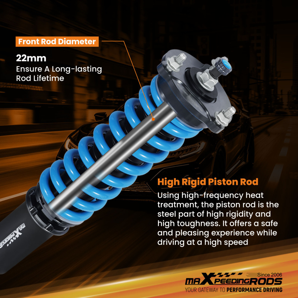 Coilovers 24 Way Adjustable Lowering Kit compatible for Mercedes Benz C-Class W205 4Matic