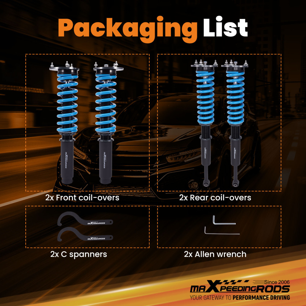 24 Way Damper Coilover Lowering Kit compatible for Mercedes-Benz W221 07-13 S350 S550 RWD