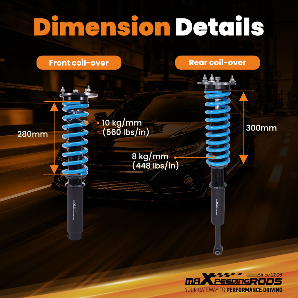 24 Way Damper Coilover Lowering Kit compatible for Mercedes-Benz W221 07-13 S350 S550 RWD