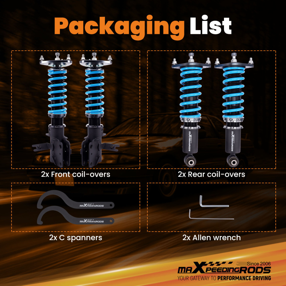 24 Level Adjustable Damper Coilover Lowering Kit compatible for Subaru WRX 2022-2025