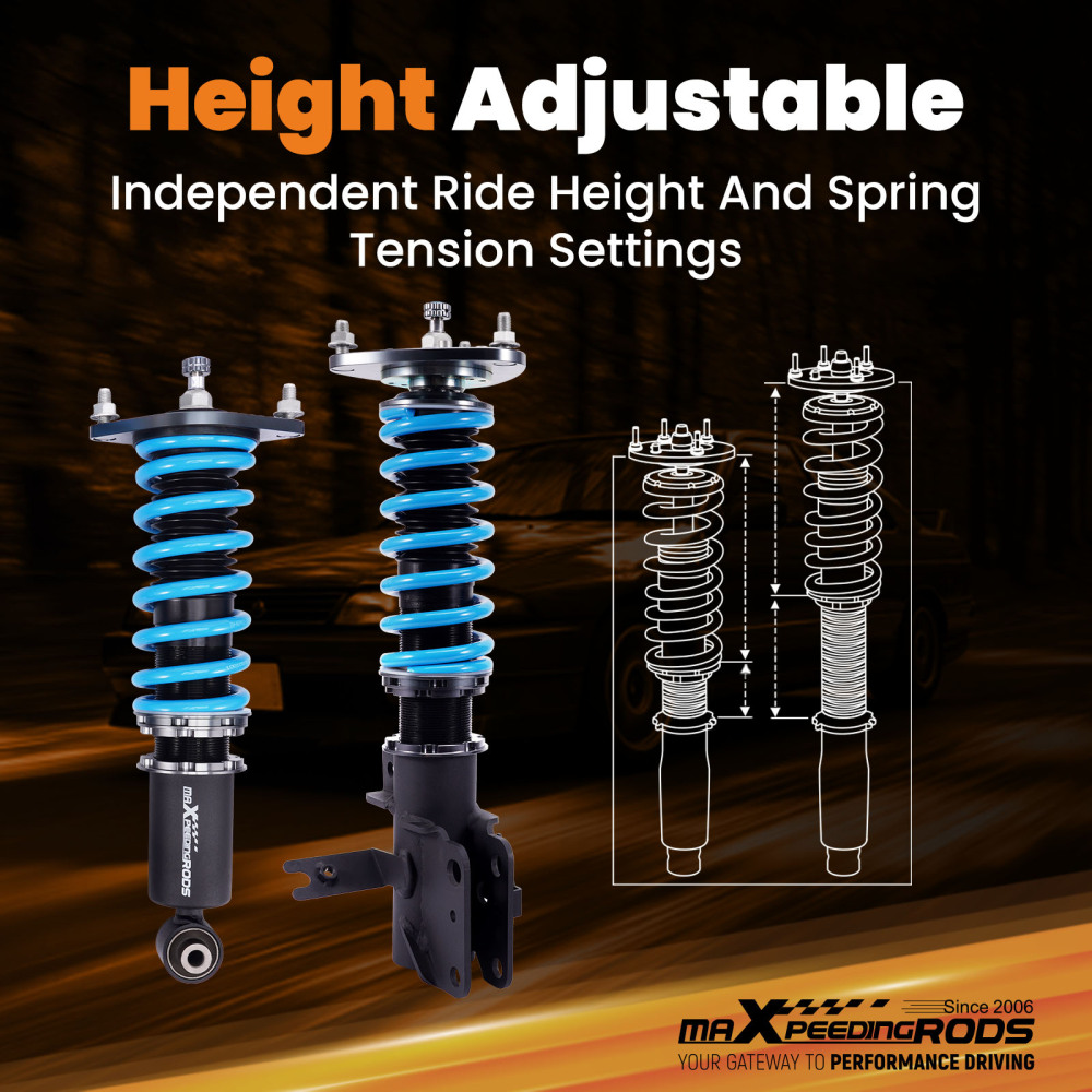 24 Level Adjustable Damper Coilover Lowering Kit compatible for Subaru WRX 2022-2025