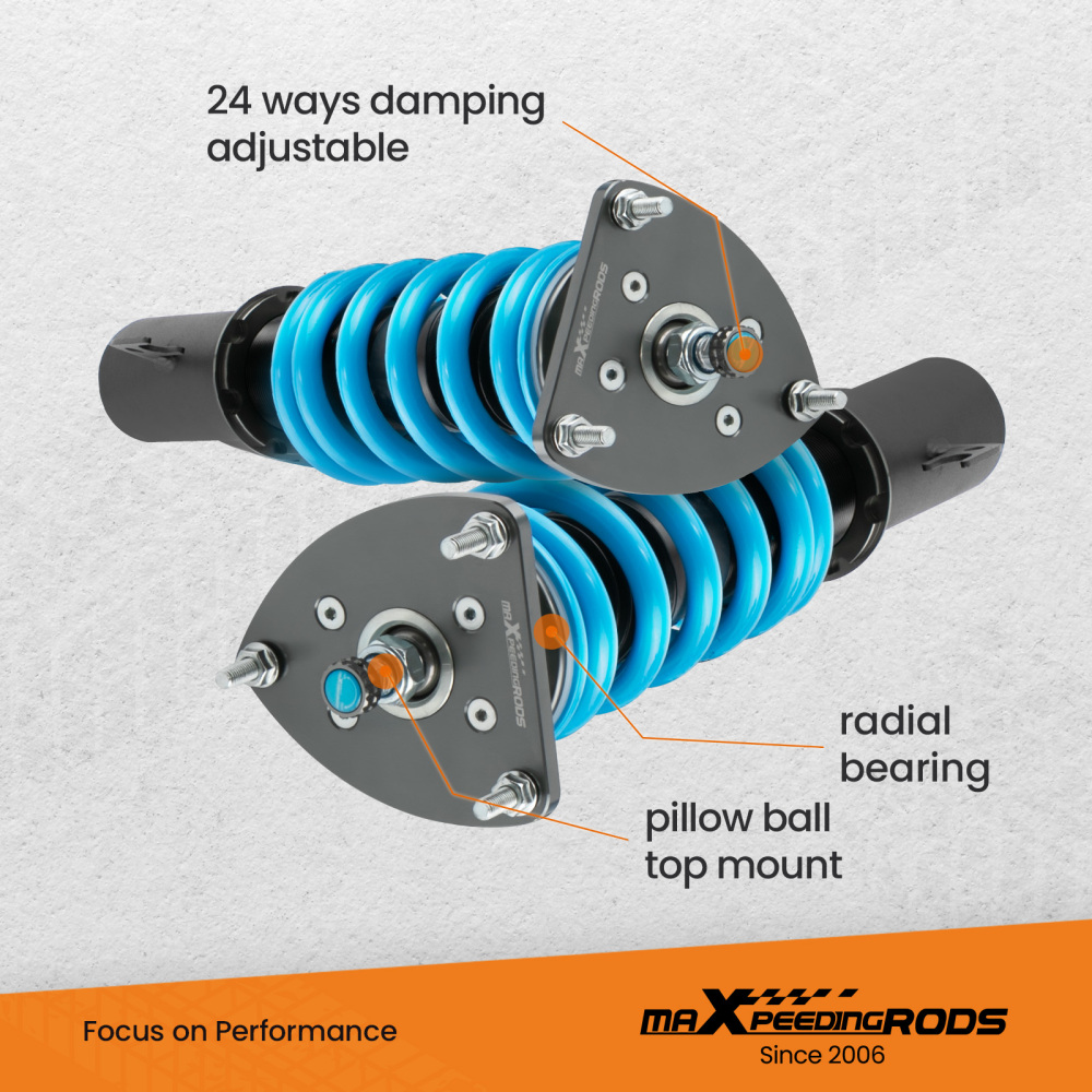 Compatible for Scion XB 2004-2006 compatible for Toyota Echo 2000-2005 Maxpeedingrods COT6 Coilovers Suspension Damper Set lowering kit