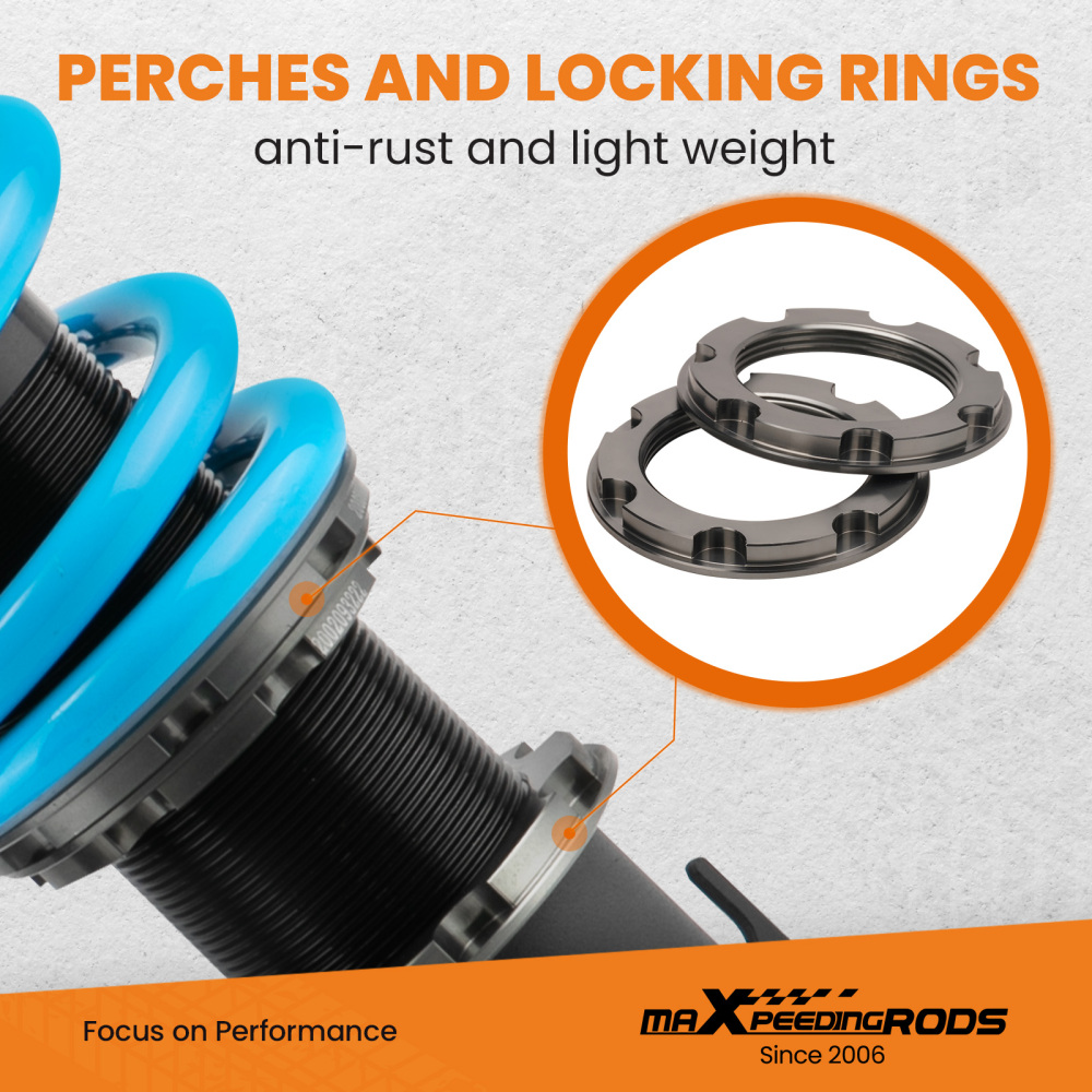 Compatible for Scion XB 2004-2006 compatible for Toyota Echo 2000-2005 Maxpeedingrods COT6 Coilovers Suspension Damper Set lowering kit