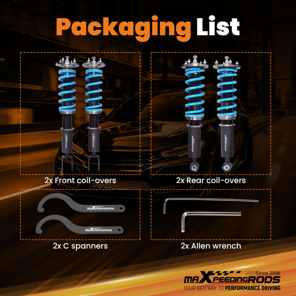 MaXpeedingrods T6 Coilovers Shocks & Springs Kit compatible for Jaguar XF 2007-2015