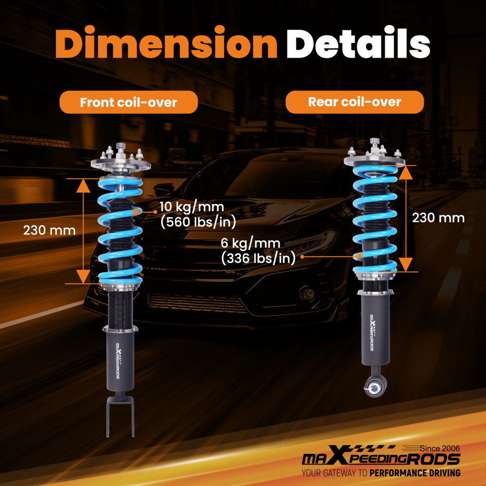 MaXpeedingrods T6 Coilovers Shocks & Springs Kit compatible for Jaguar XF 2007-2015