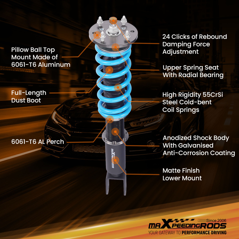 MaXpeedingrods T6 Coilovers Shocks & Springs Kit compatible for Jaguar XF 2007-2015