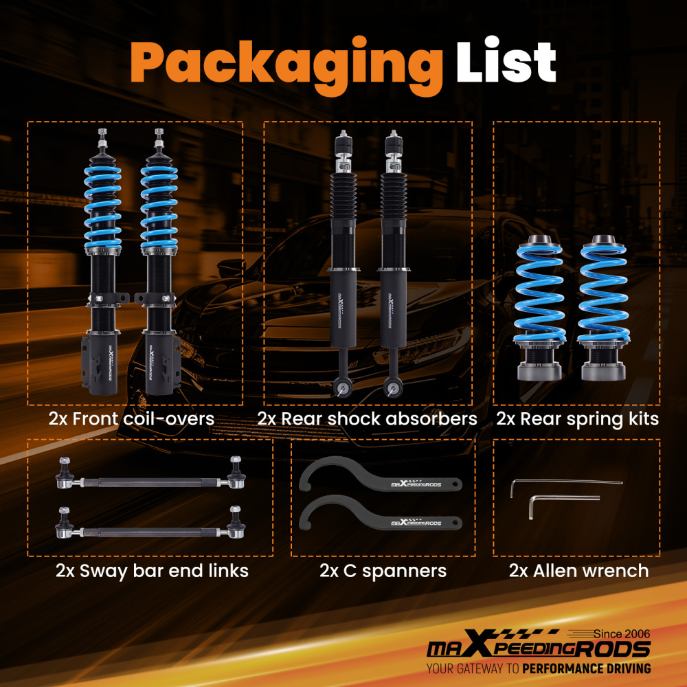MaXpeedingrods T6 Coilovers 24 Way Suspension Kit compatible for SCION XD 08-14 compatible for YARIS 07-11