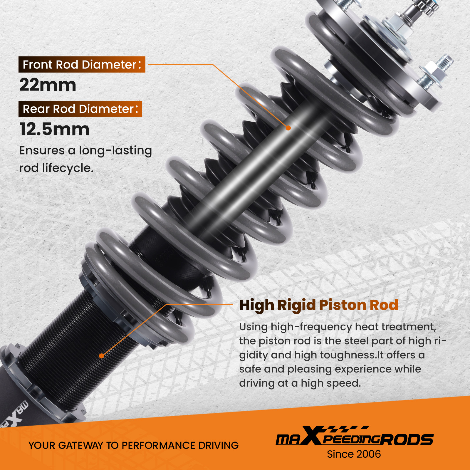 Maxpeedingrods COT7 Coilovers Suspension Shocks Strut Kit