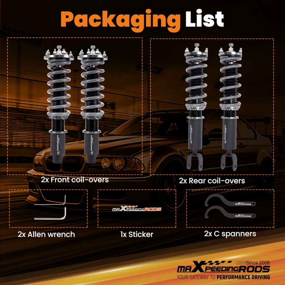 Racing Coilovers Kit w/ 24-Way Damping compatible for Honda Accord 08-12 compatible for Acura TSX 09-14