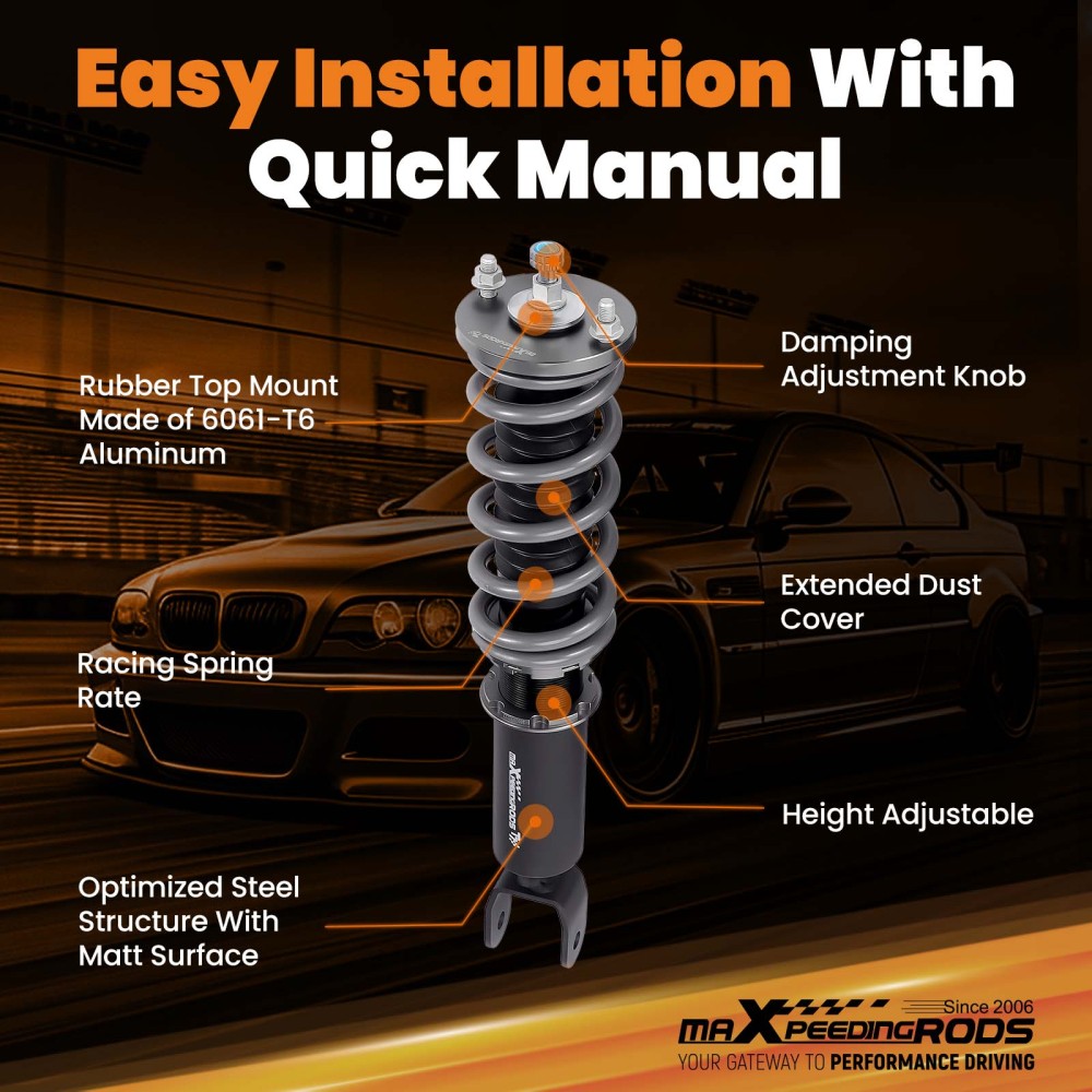 Racing Coilovers Kit w/ 24-Way Damping compatible for Honda Accord 08-12 compatible for Acura TSX 09-14