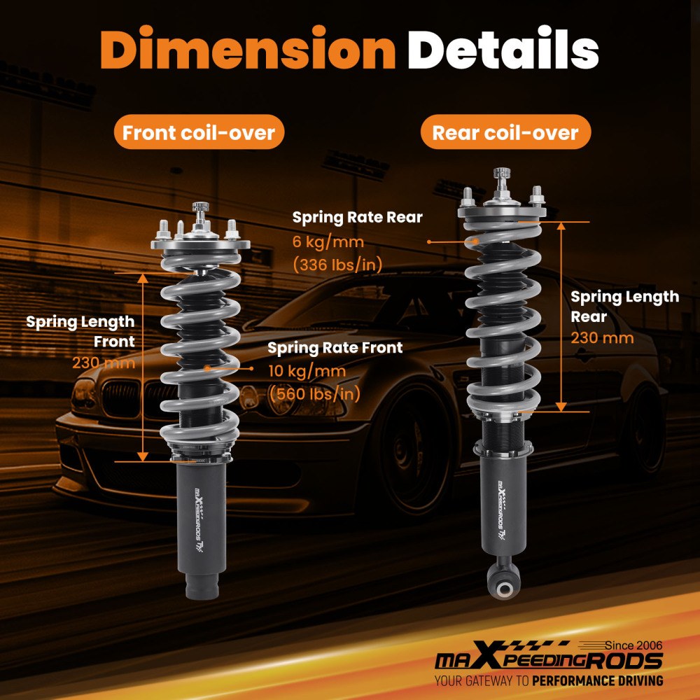MaXpeedingrods T7 Coilover 24 Step Damper Lowering Kit For Honda Accord 98-02