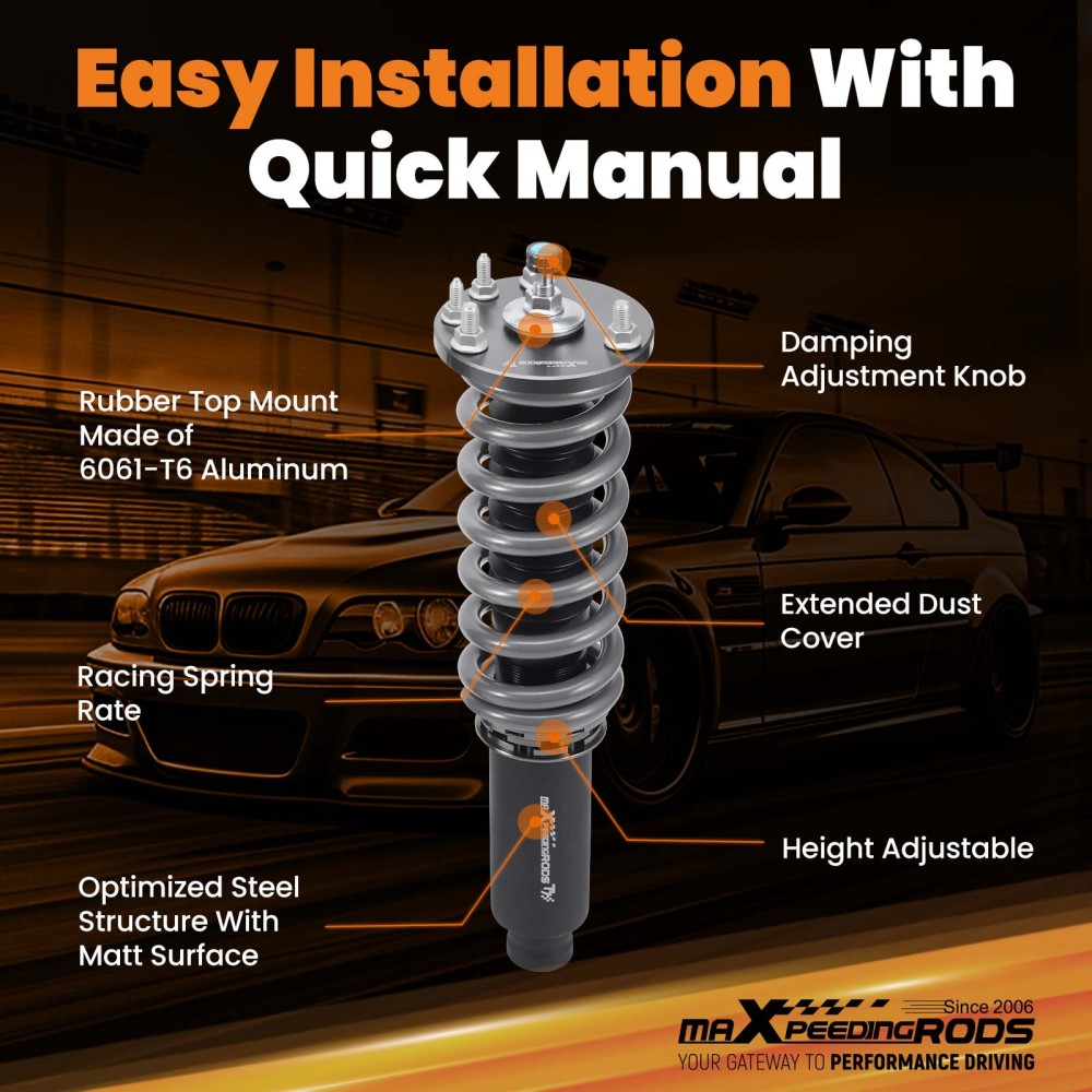 MaXpeedingrods T7 Coilover 24 Step Damper Lowering Kit For Honda Accord 98-02