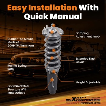 Compatible for Honda Accord 98-02 MaXpeedingrods T7 Coilover 24 Step Damper Lowering Kit