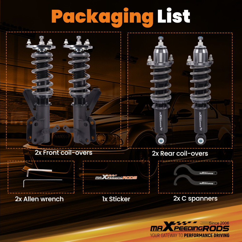 MaXpeedingrods T7 Coilovers 24 Way Damper compatible for ACURA RSX TYPE S BASE DC5 02-06 Lowering Kit