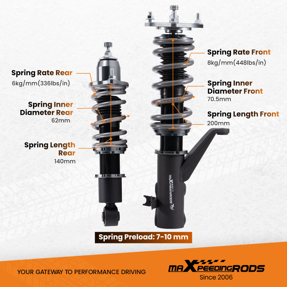 24 CLICK DAMPER ADJUSTABLE COILOVERS for Civic EM2 01-05 SUSPENSION LOWERING KIT