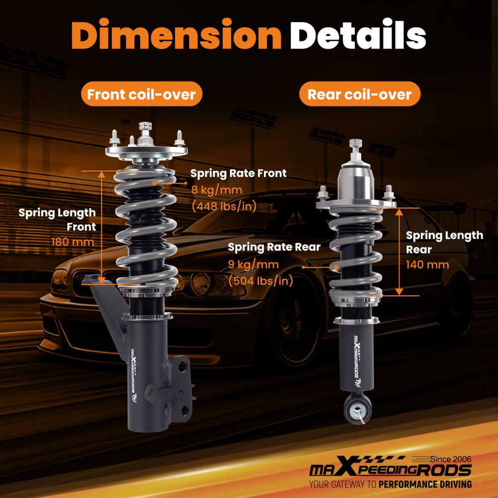 MaXpeedingrods T7 Coilover 24 Way Damper Spring Kit compatible for Honda CR-V compatible for FWD AWD 02-06